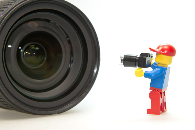 Minifigura de Lego com Lente de Camera